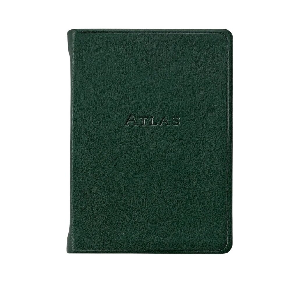 Traveler's World Atlas Green Leather - oblation papers & press