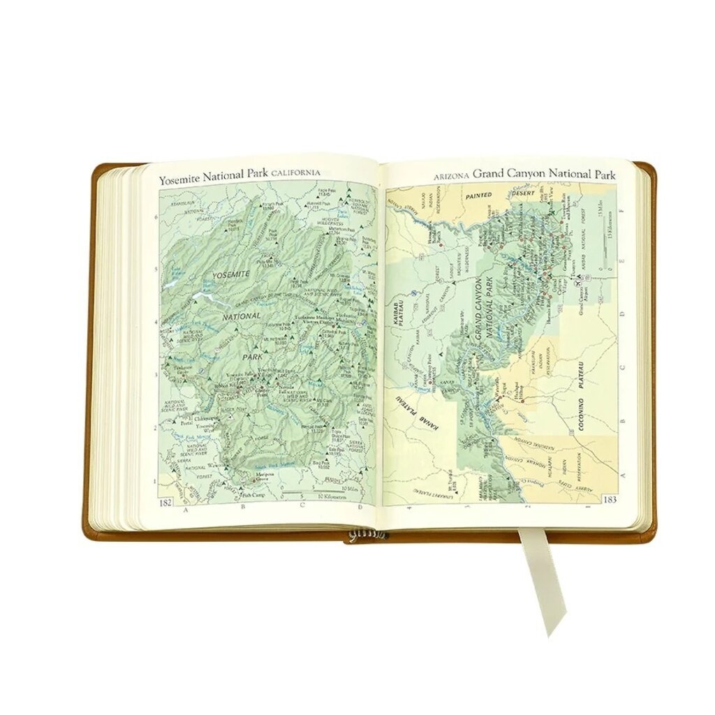 Graphic Image Traveler's World Atlas Green Leather