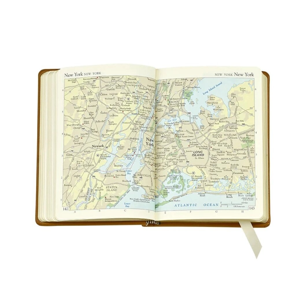 Graphic Image Traveler's World Atlas Green Leather