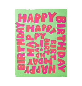 Egg Press Happy Birthday Spiral Letterpress Card