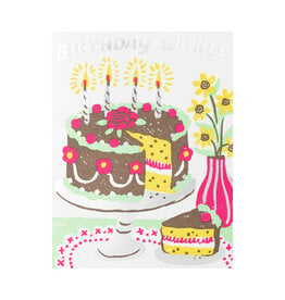 Phoebe Wahl Birthday Cake Wishes Letterpress Card