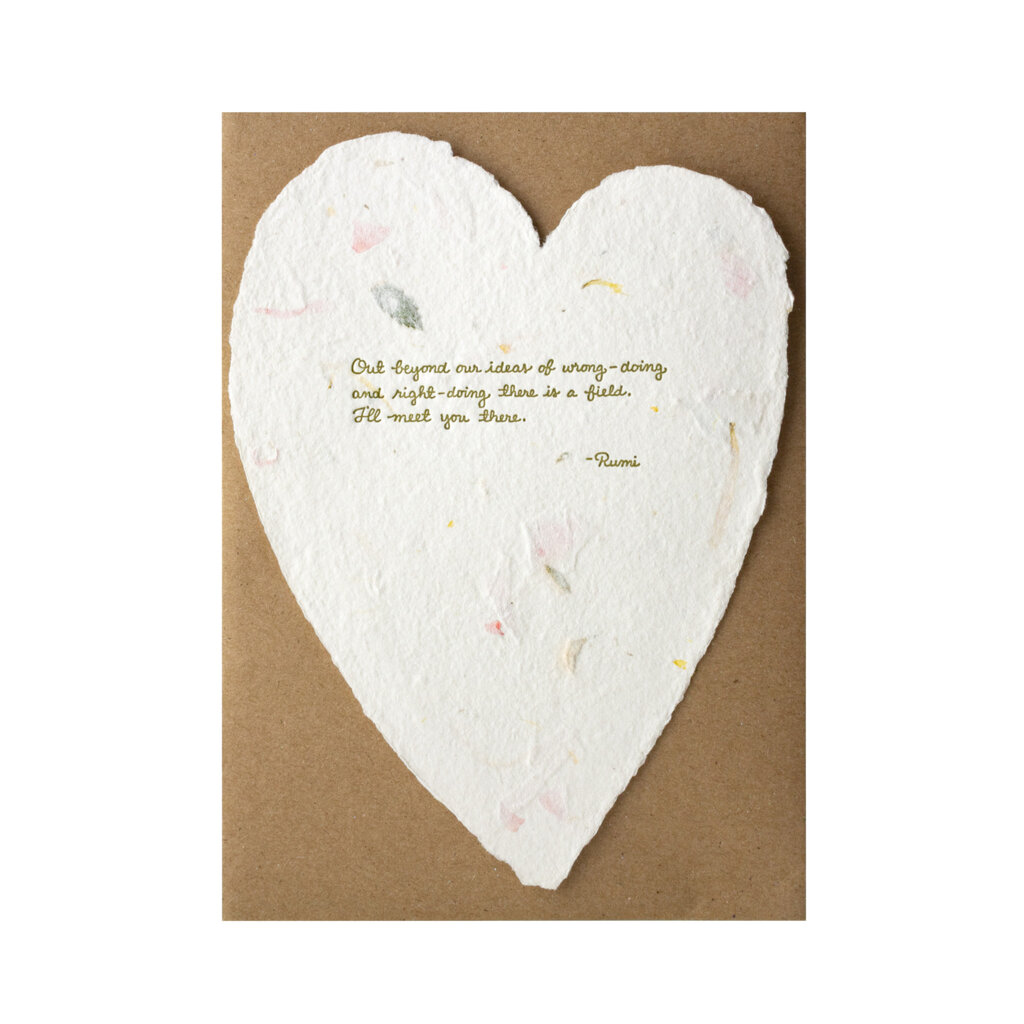 Oblation Papers & Press Rumi Floral Poem Letterpress Card