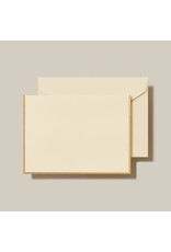 Ecru/Gold Border Folded Note and Envelope Set