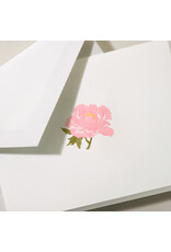 Engraved Peony Notes Boxed