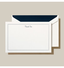 Crane Navy Triple Hairline Thank You Cards