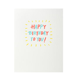 Shorthand Press Birthday Burst Letterpress Card