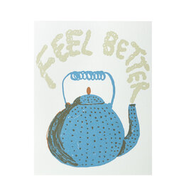 Egg Press Feel Better Teapot Letterpress Card