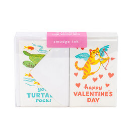 Smudge Ink Assorted Mini Letterpress Valentines Set of 16