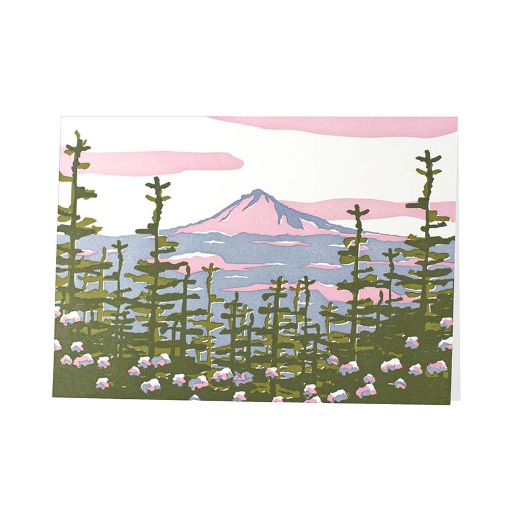 Oblation Papers & Press Mt. Hood Woodblock Print Card