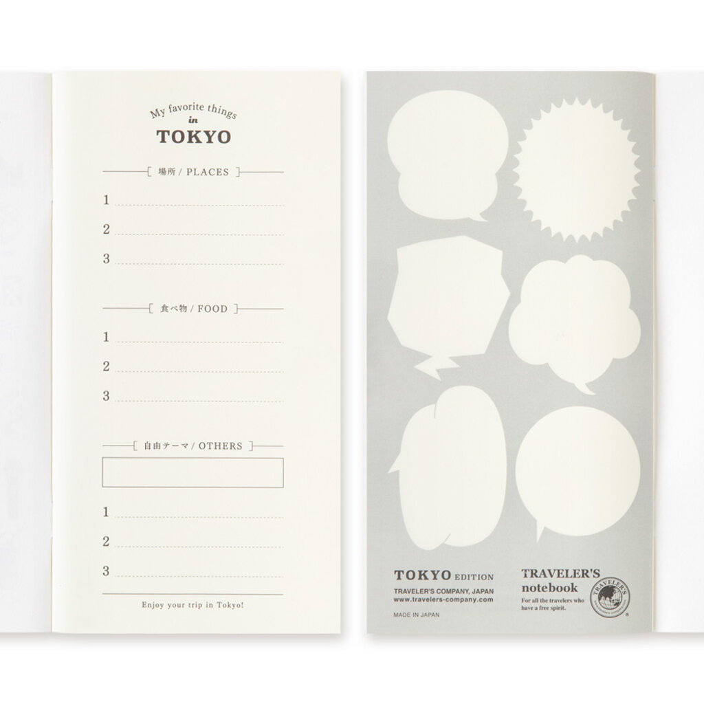 Traveler's Company Traveler's Notebook TOKYO Refill Blank Limited Edition