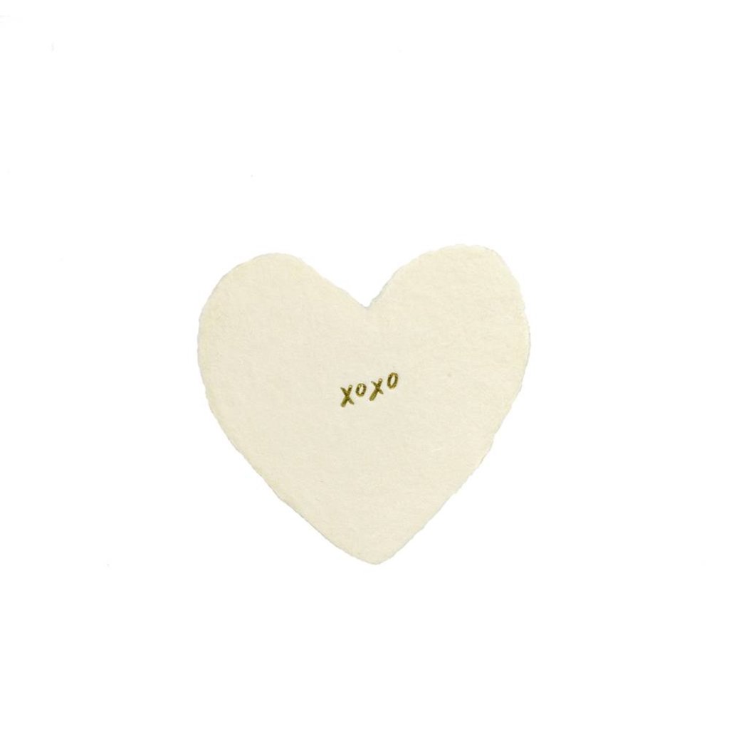 Oblation Papers & Press XOXO foiled handmade petite heart in cream