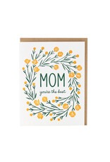 Smudge Ink Botanic Wreath Mother's Day Letterpress Card