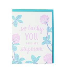 Smudge Ink Clover Stepmom Letterpress Card