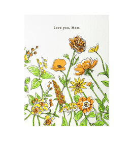 Porchlight Press Love You Mom Floral Letterpress Card