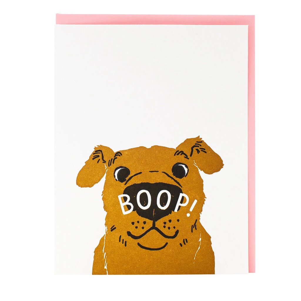 Smudge Ink Nose Boop Friendship Letterpress Card