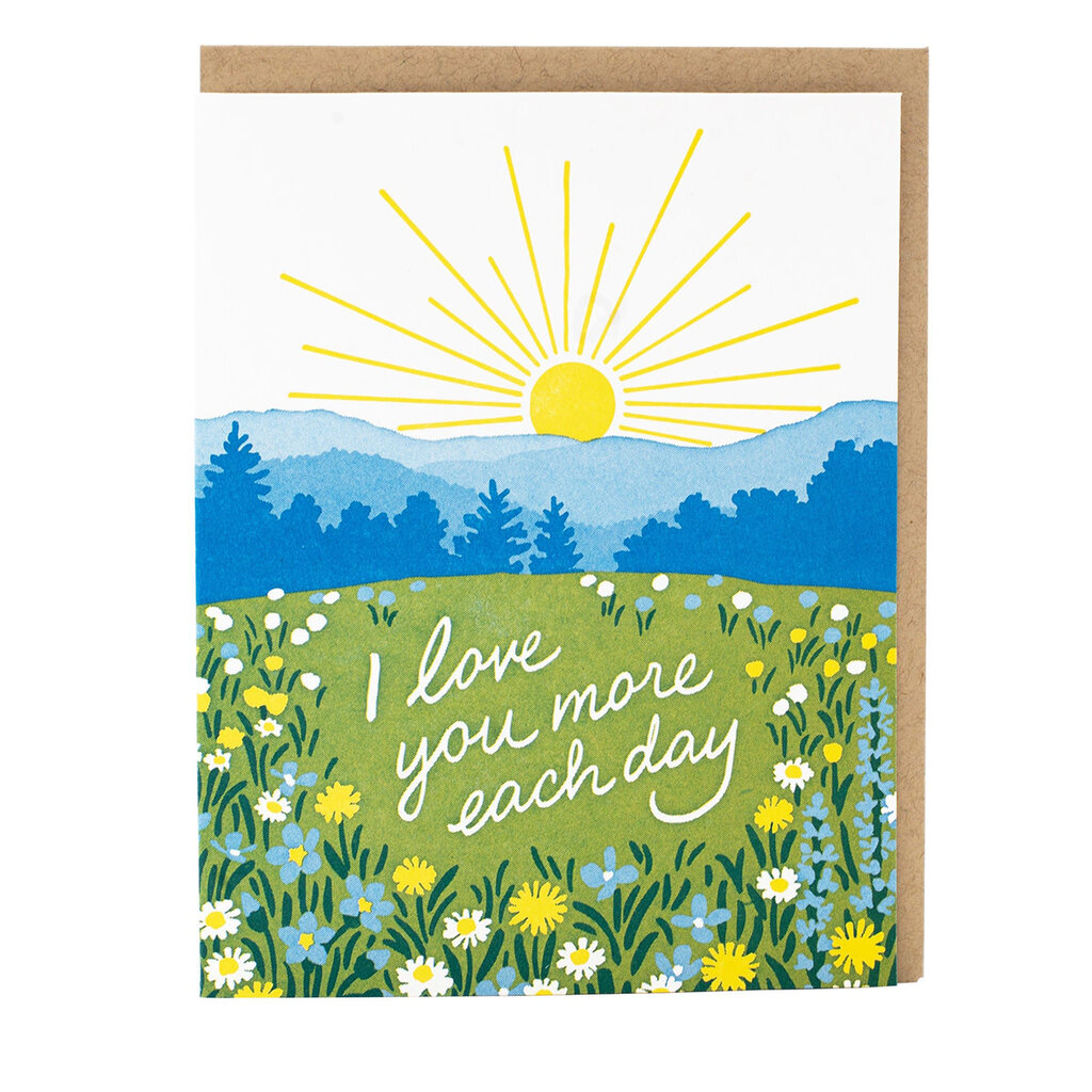 Smudge Ink Glorious Sunrise Love Letterpress Card