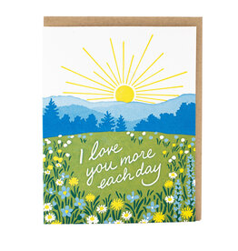 Smudge Ink Glorious Sunrise Love Letterpress Card