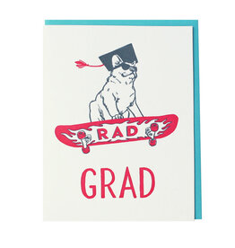 Smudge Ink Rad Dog Graduation Letterpress Card