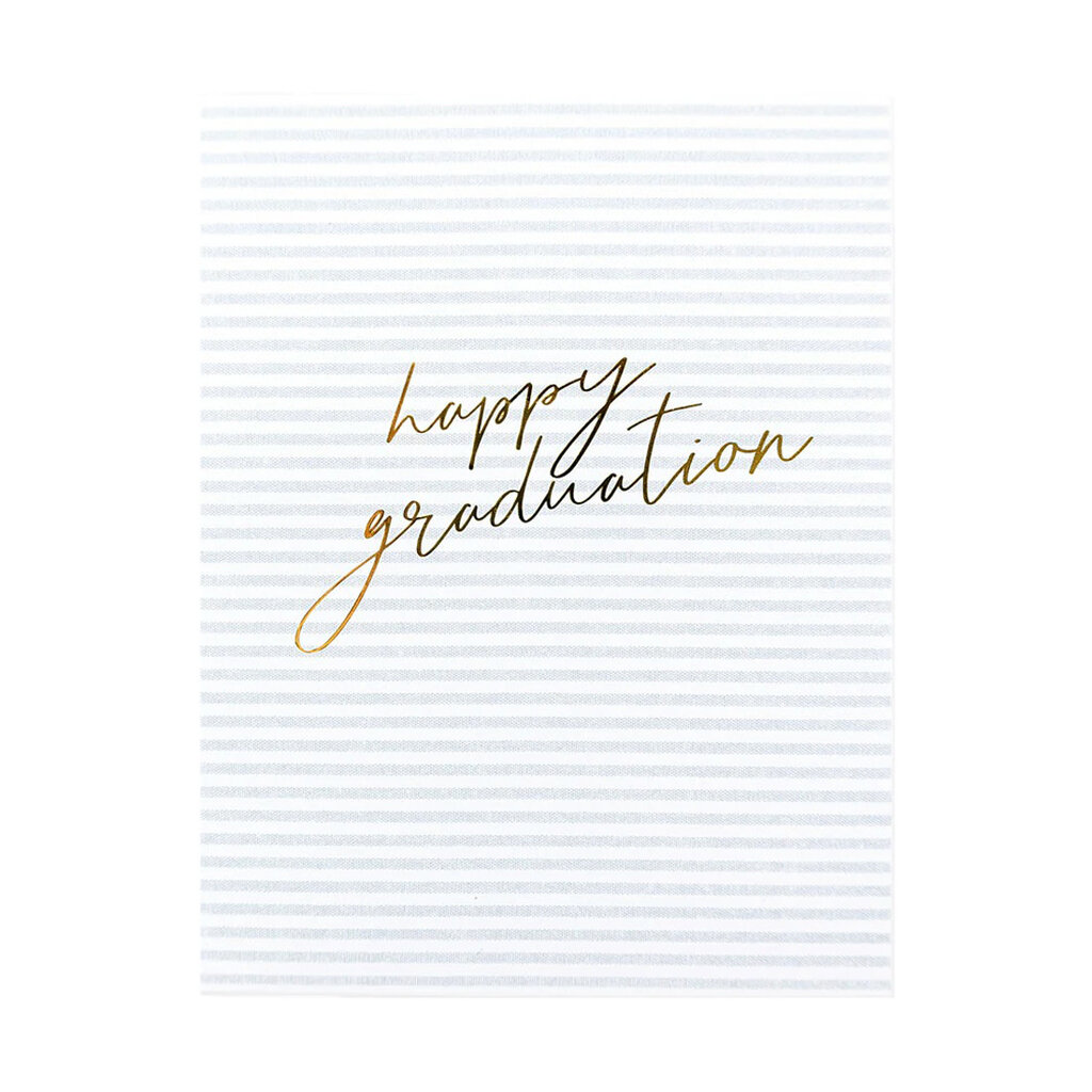 Sugar Paper Graduation Ticking Stripe Letterpress Card