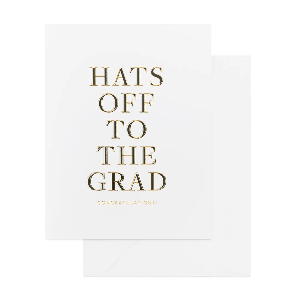 Sugar Paper Hats Off To The Grad Letterpress Card