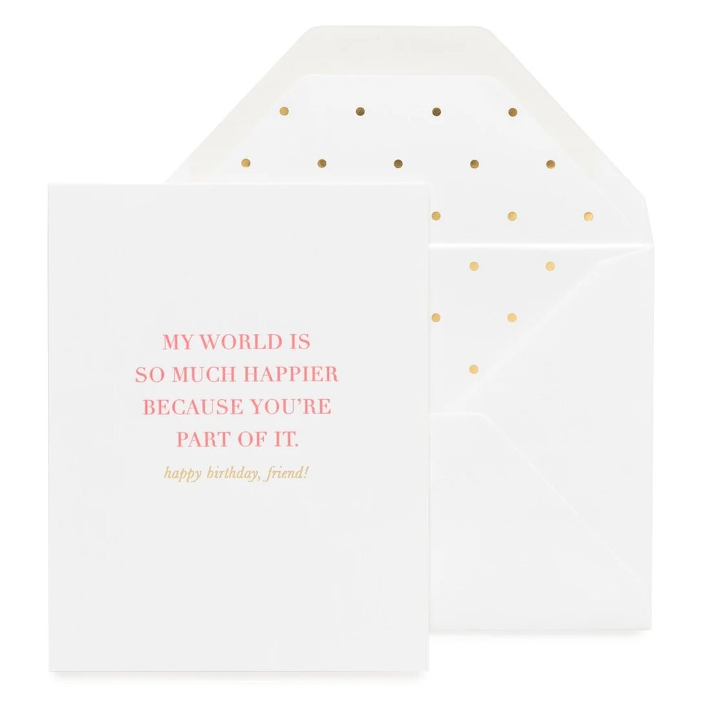 Sugar Paper My World Is Happier Letterpress Card