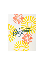 Porchlight Press Congrats Starburst Calligraphy Letterpress Card