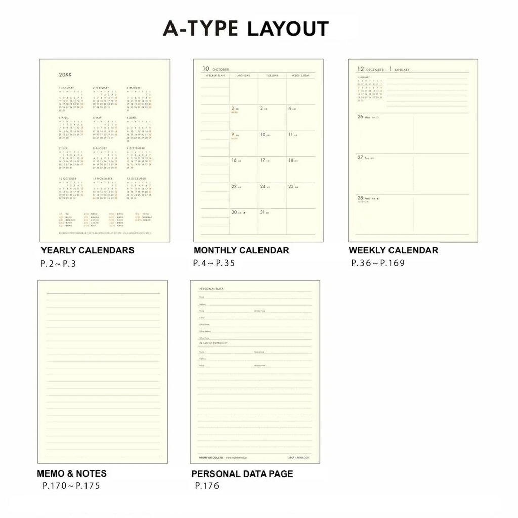 2025 Weekly Planner A6 Mint oblation papers & press