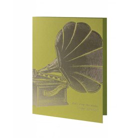 Oblation Papers & Press Phonograph Birthday Vintage Foil Letterpress Card