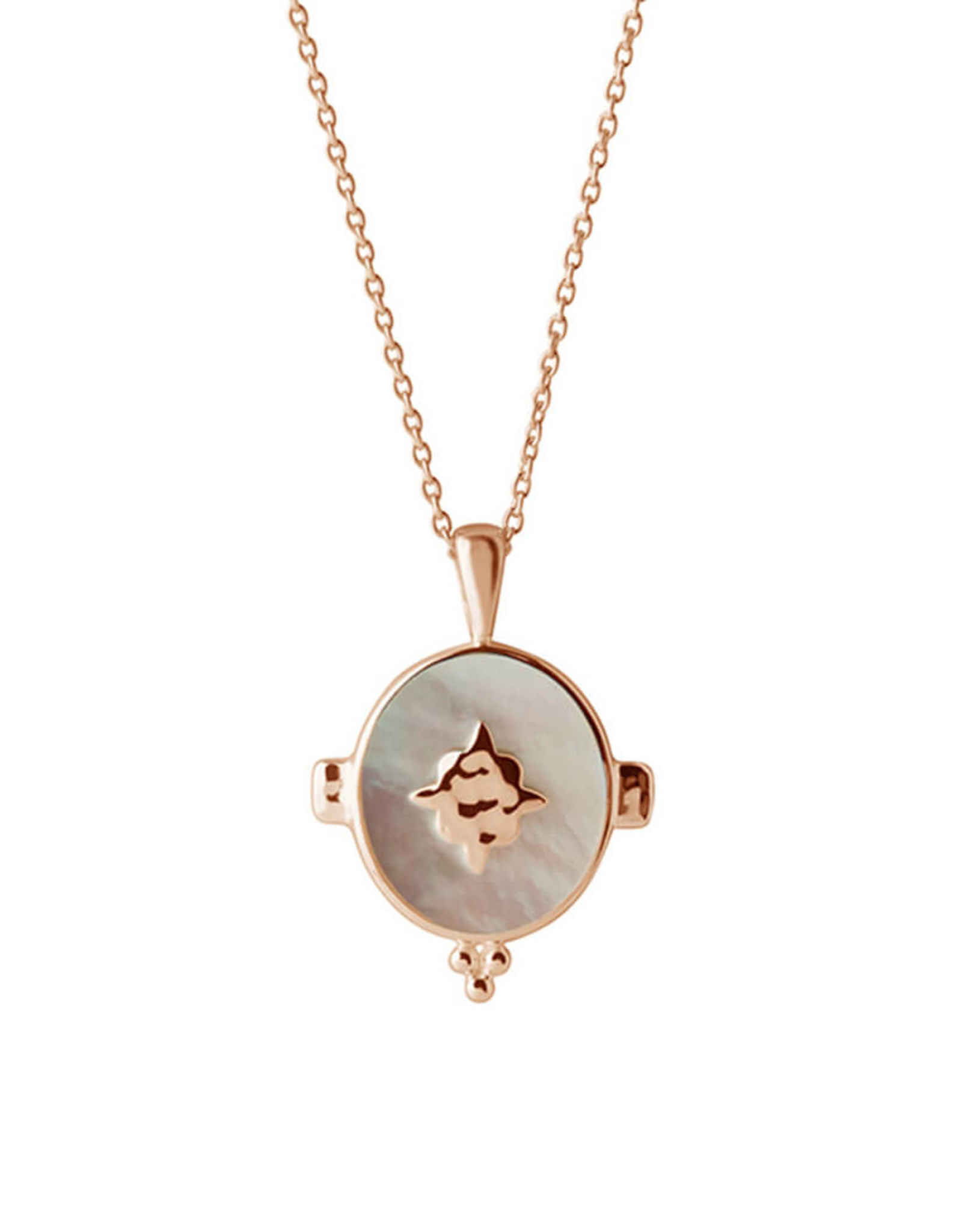 MURKANI OVAL NECKLACE WITH MOTHER OF PEARL ROSE GOLD