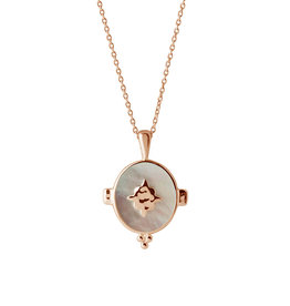 MURKANI OVAL NECKLACE WITH MOTHER OF PEARL ROSE GOLD