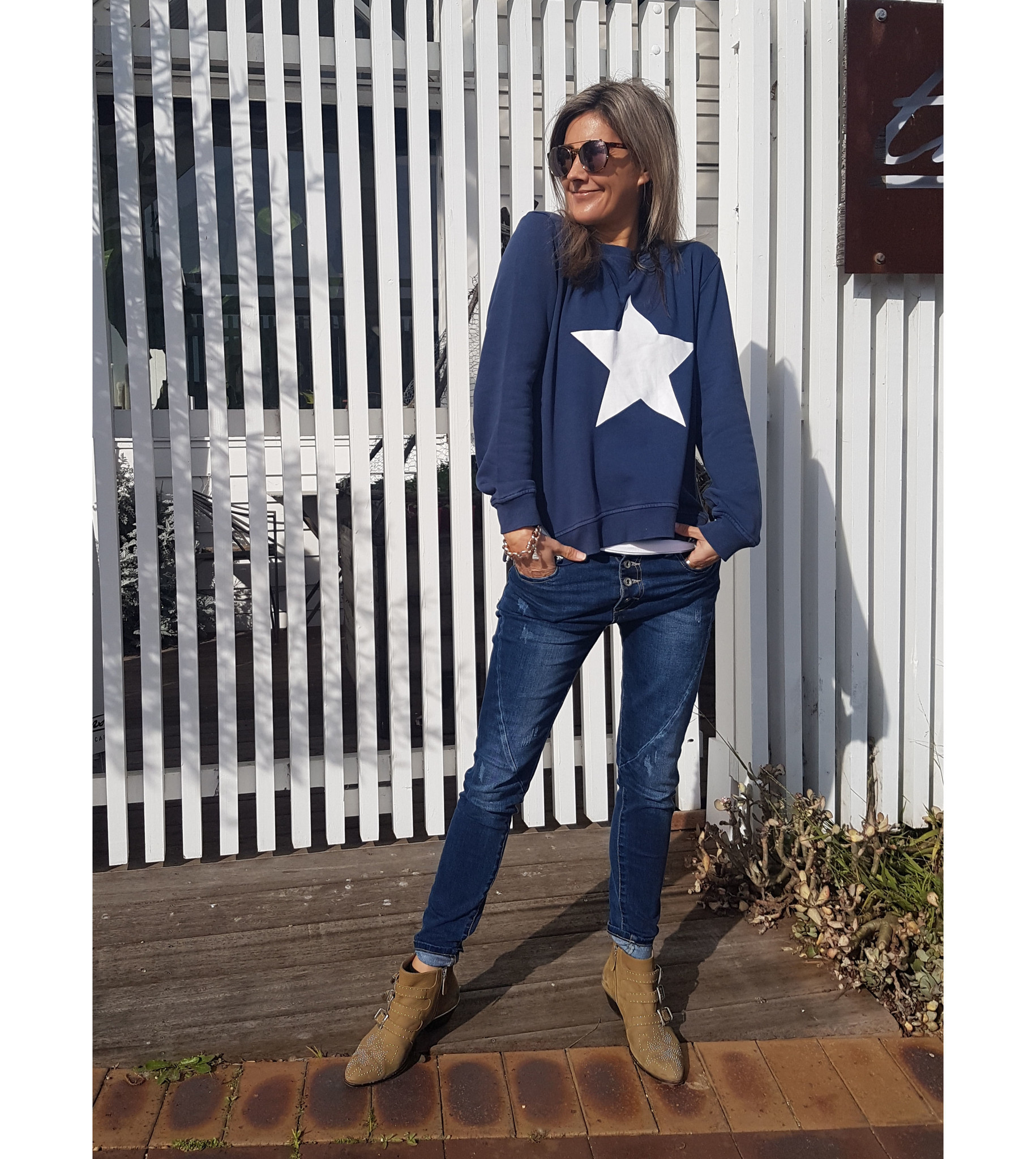 navy star sweatshirt