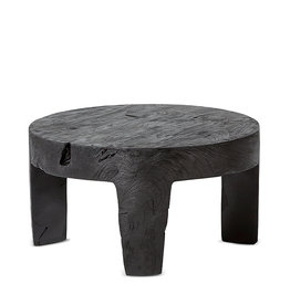 SATARA LOGAN ROUND SIDE TABLE CHARCOAL TEAK