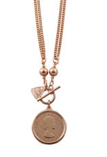 VON TRESKOW R/GOLD DOUBLE CURB NECKLACE WITH FLORIN