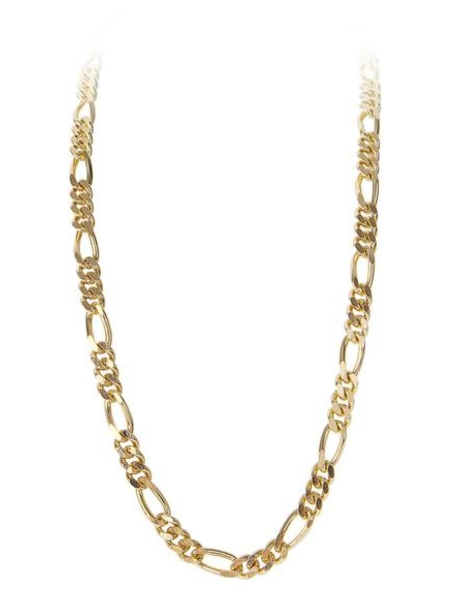 Men's 14k Solid Yellow Gold Figaro 4.7mm Chain Necklace - gold chain, figaro  chains, real gold