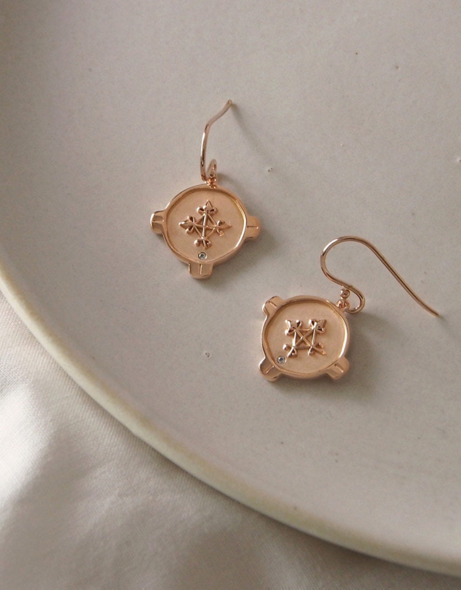 MURKANI HOPE EARRINGS TOPAZ ROSE GOLD