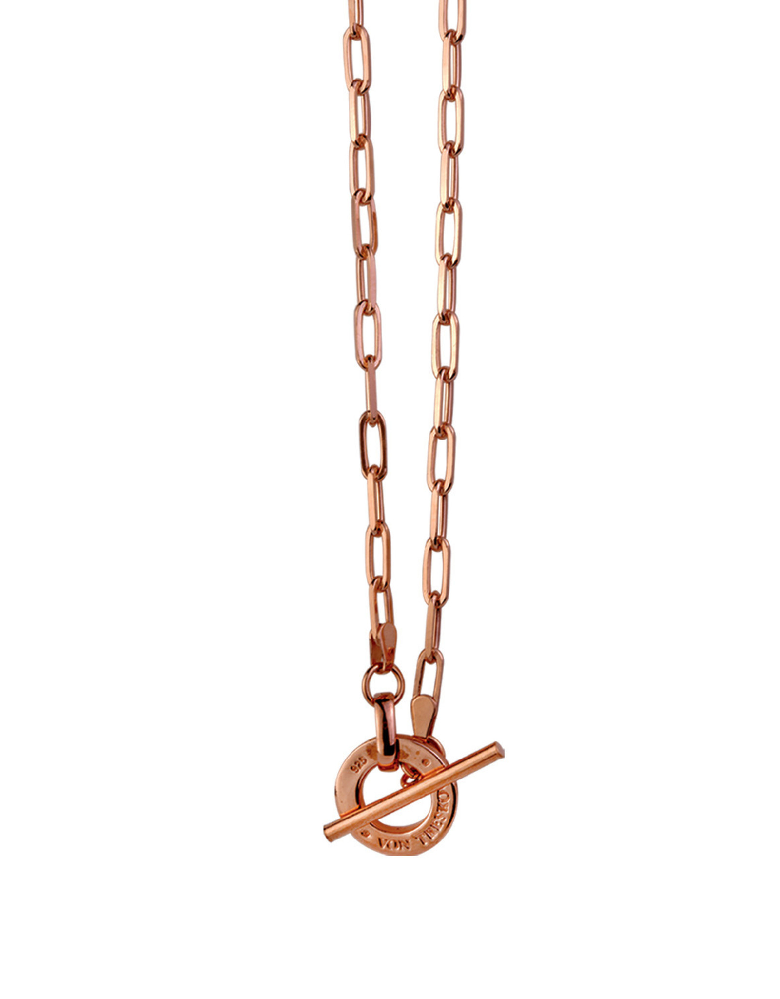 VON TRESKOW CLIP CHAIN NECKLACE WITH VT DISC TOGGLE RG