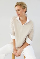 MIA FRATINO V NECK BOYFRIEND SWEATER ALABASTER