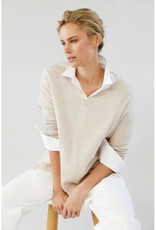 MIA FRATINO V NECK BOYFRIEND SWEATER ALABASTER