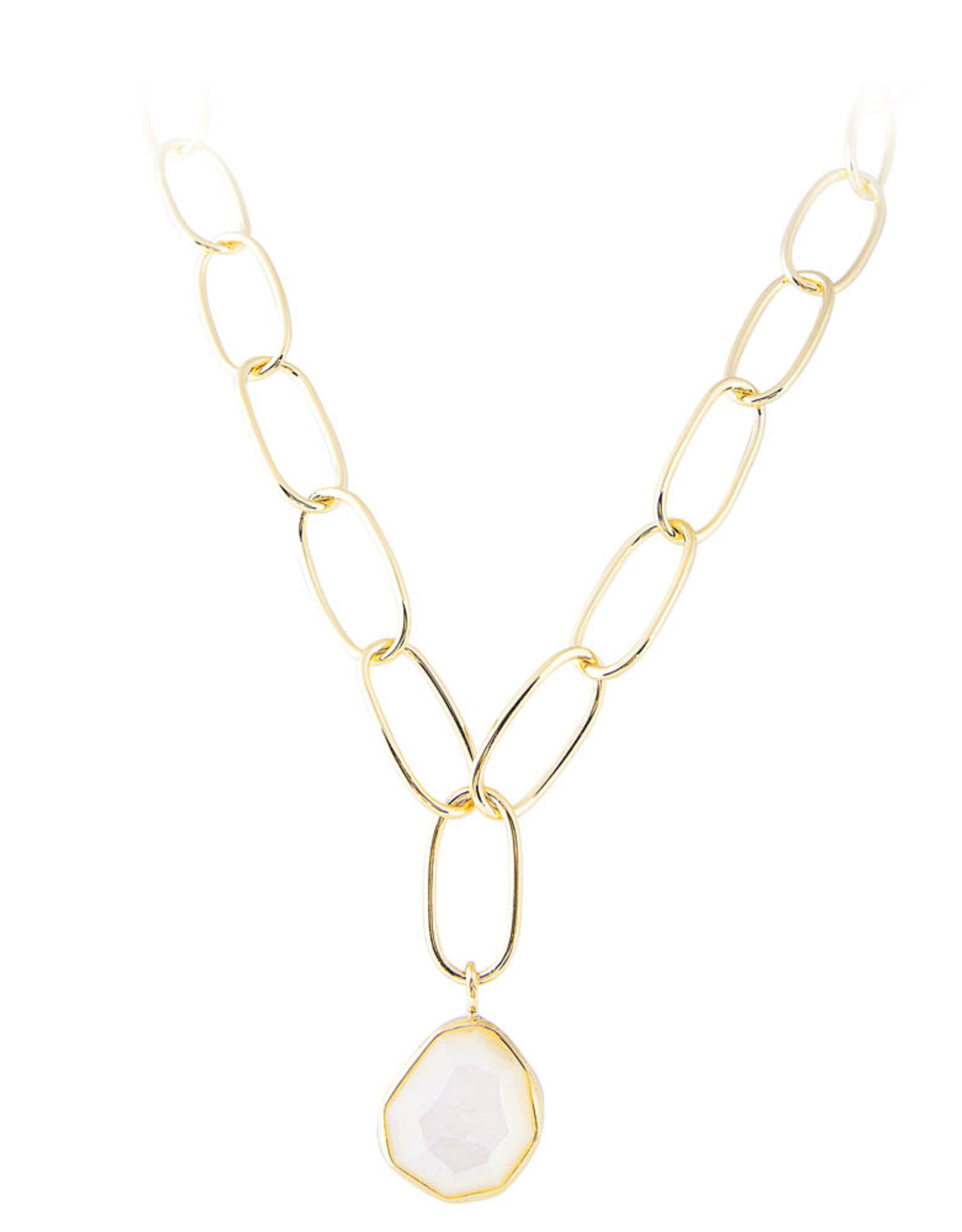 FAIRLEY FREE FORM MOTHER OF PEARL LINK NECKLACE
