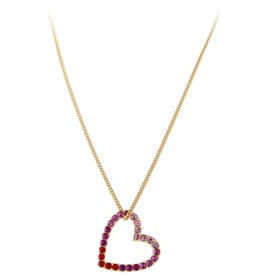 FAIRLEY PINK OMBRE HEART NECKLACE