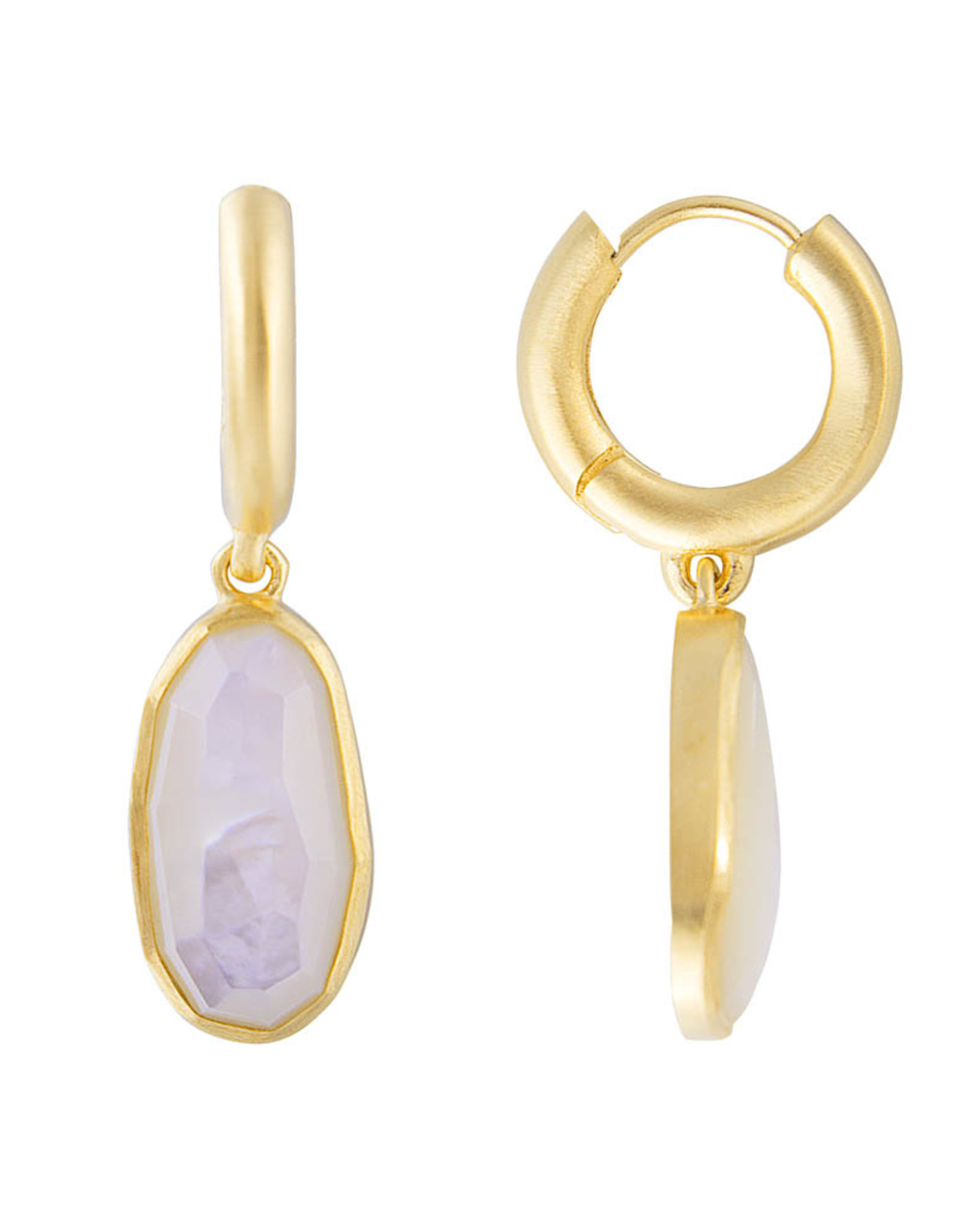 FAIRLEY FREE FORM MOTHER OF PEARL HOOPS