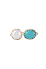 FAIRLEY PEARL AND TURQUOISE RING