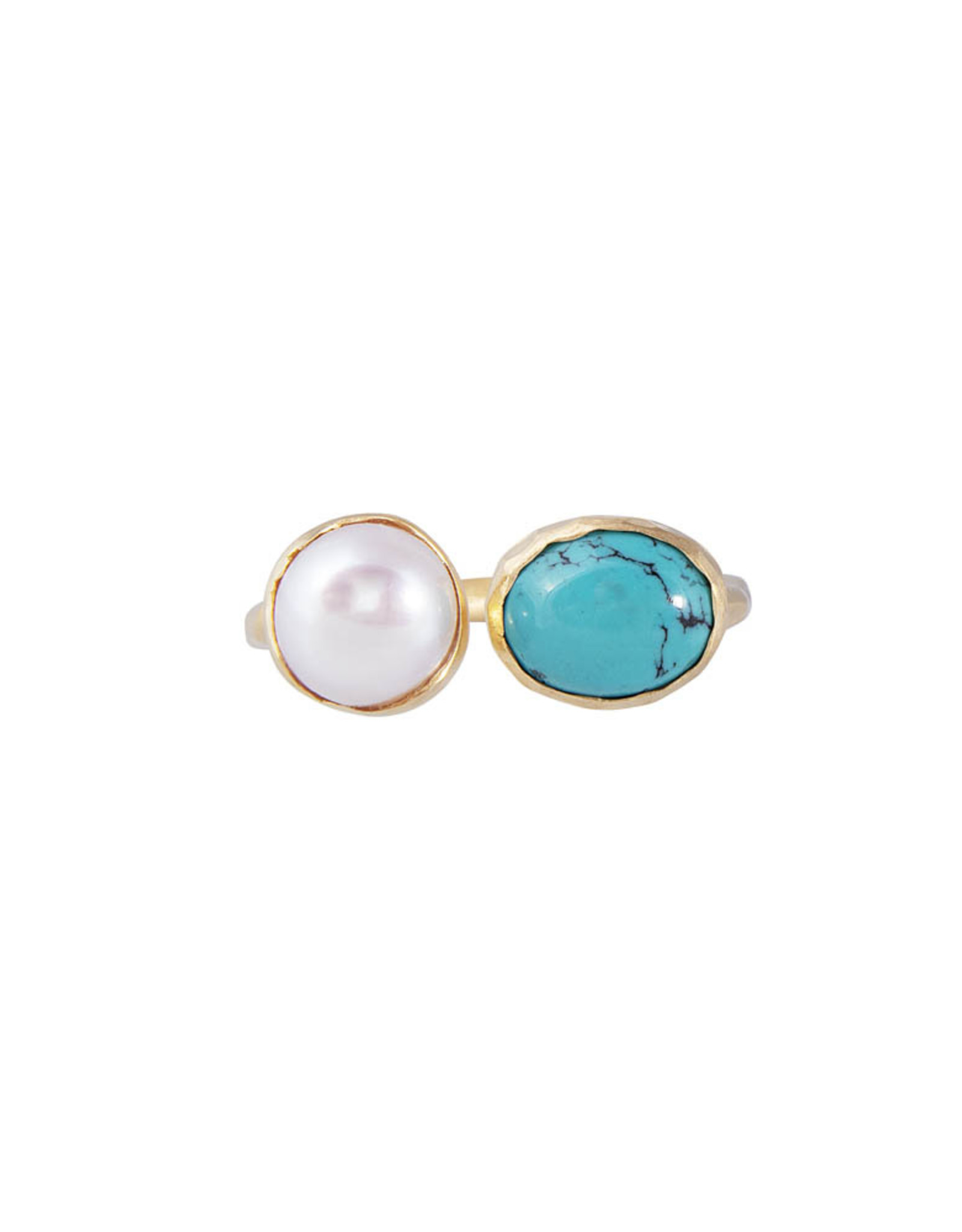 FAIRLEY PEARL AND TURQUOISE RING