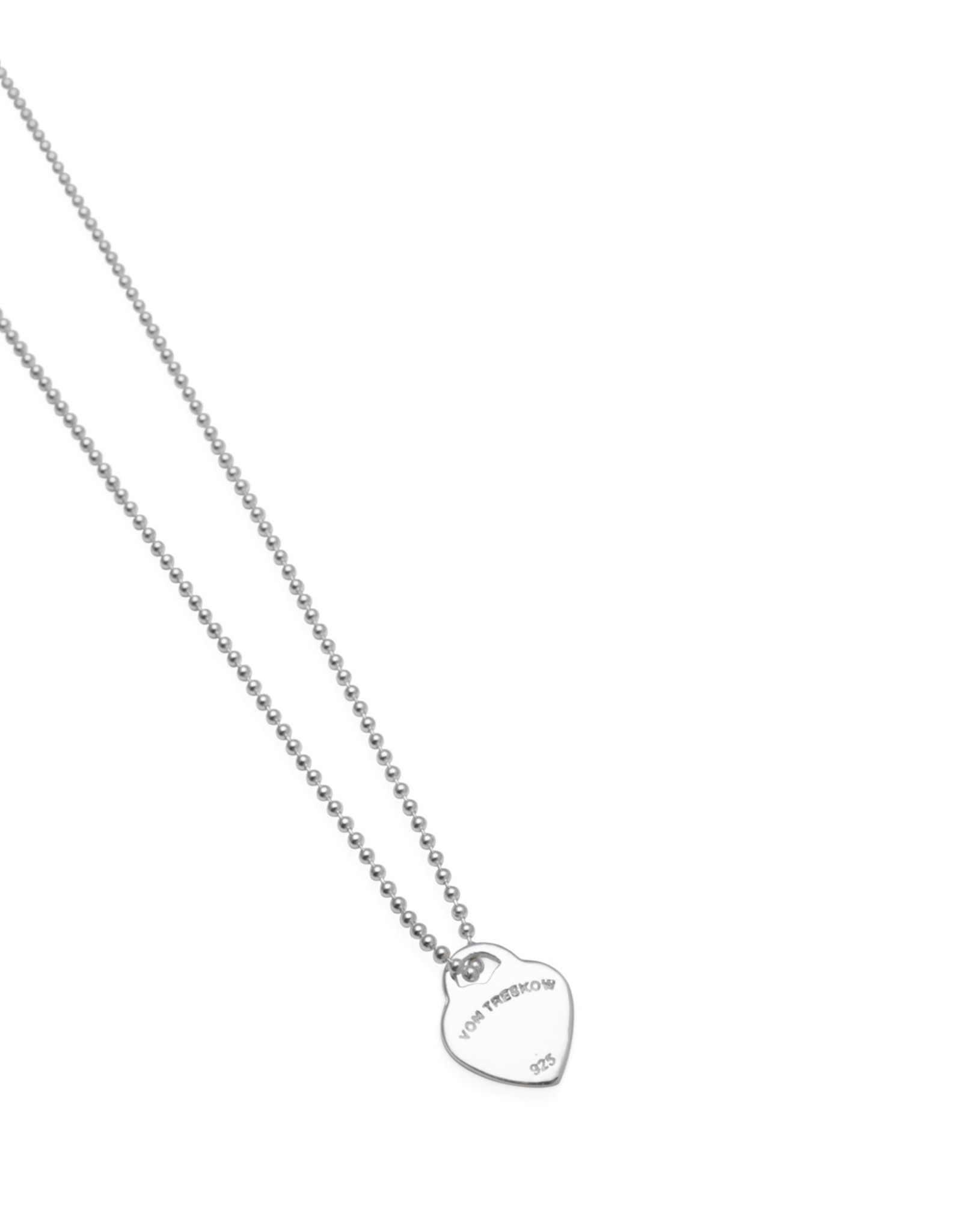 VON TRESKOW FINE BALL CHAIN NECKLACE WITH SILVER HEART