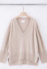 ALEGER OVERSIZED V NECK FLAX