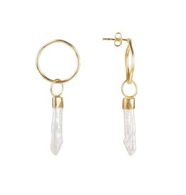 FAIRLEY PEARL RING EARRINGS GOLD