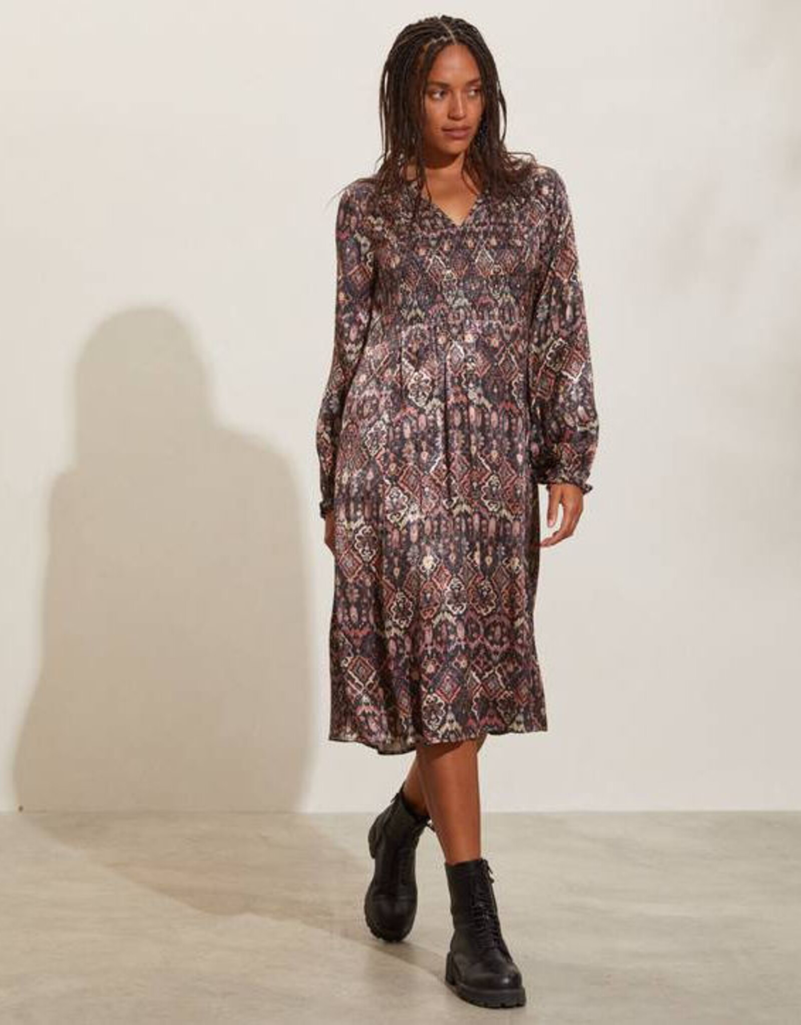 ODD MOLLY SUSANNA DRESS DEEP ASPHALT - Saltwater