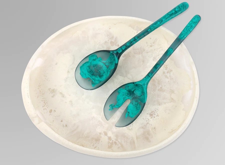 DINOSAUR DESIGNS MINERAL SWIRL RESIN LONG SERVERS Saltwater