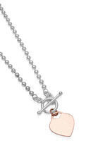 VON TRESKOW THICK BALL CHAIN NECKLACE WITH FLAT HEART