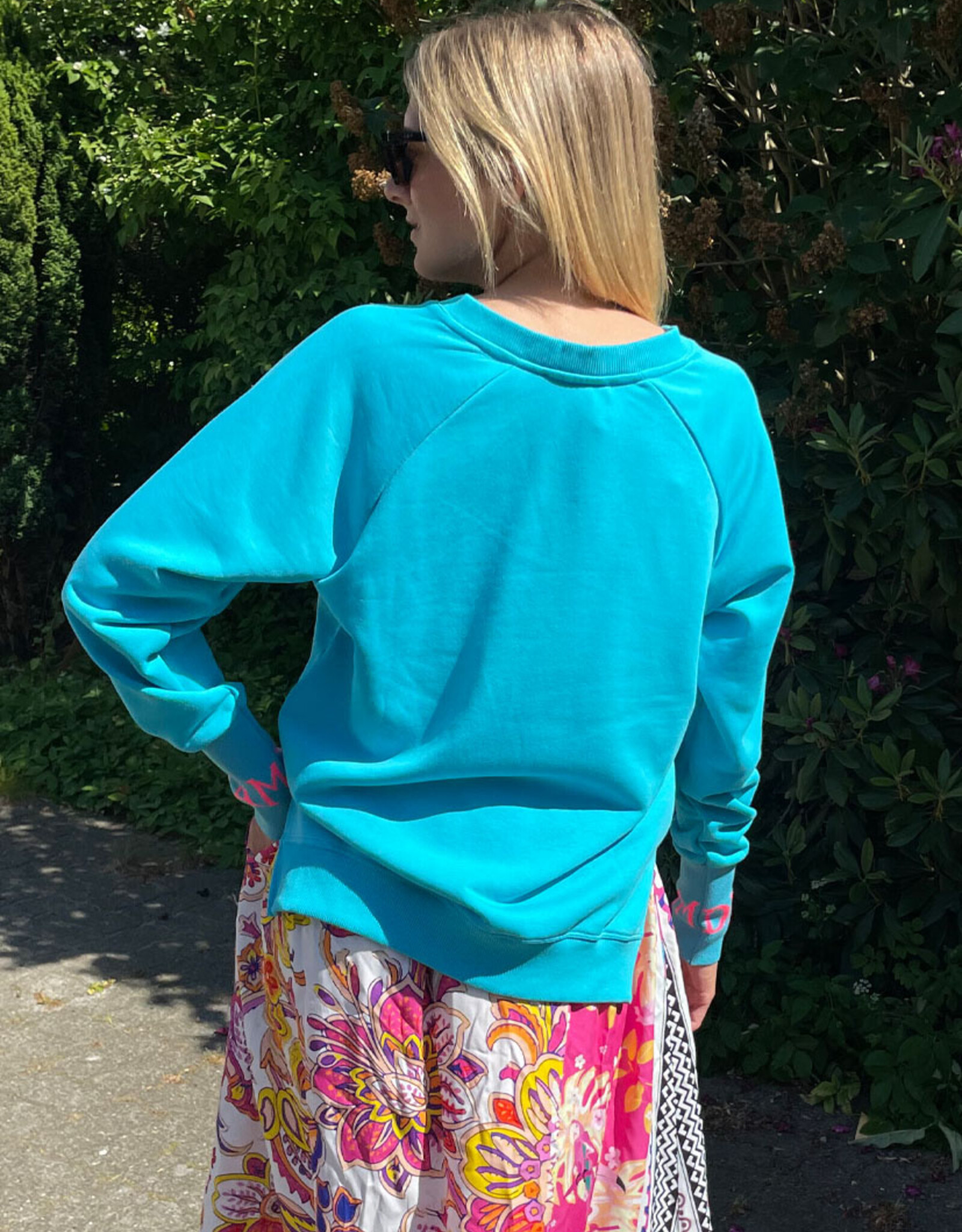 MISS GOODLIFE DREAM V NECK SWEATER TURQUOISE